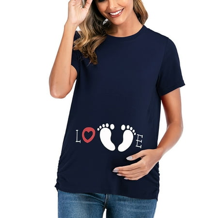 

Summer Savings Clearance! Edvintorg Maternity Clothes Short Sleeve Harajuku Fashion Cute Print Casual Pregnancy Shirts Pregnant Women Clothing 2023 Summer