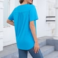 thumbnail image 6 of FAIWAD Womens Long Tunics Tops Short Sleeve V Neck Hollow Out Blouses Summer Loose Work Tops, 6 of 8