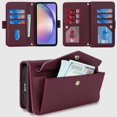 thumbnail image 4 of for Samsung Galaxy A54 5G Wallet Case with Crossbody Lanyard Strap,Samsung A54 Flip PU Leather Phone Case Purse Cover for Women Men with 9 Card Holder Slots,Cash Coin Pocket 6.4 inch,Burgundy, 4 of 14