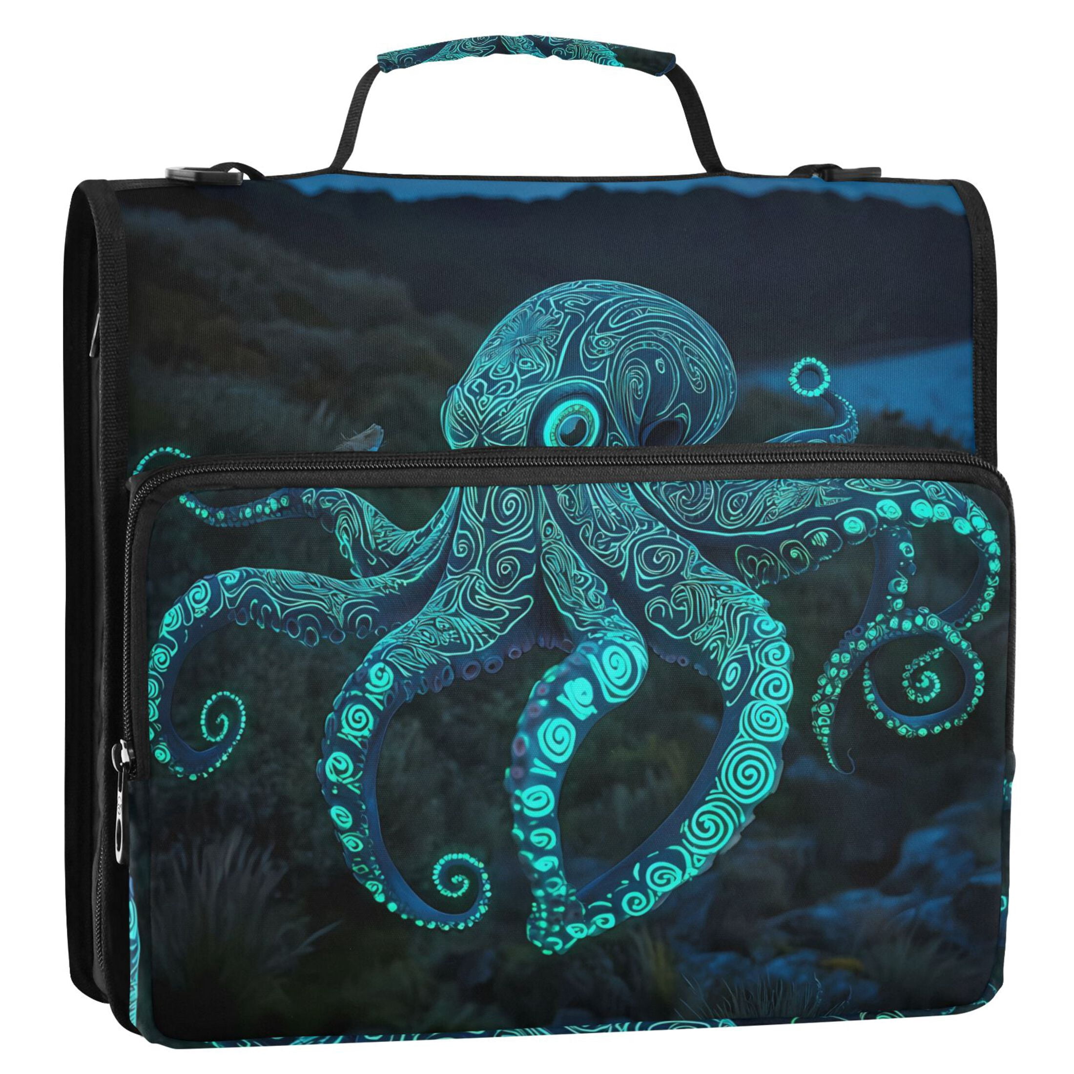 ALAZA Zipper Binder Bag Octopus Texture 3 Ring File Folder Binder Organizer Bag
