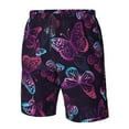 thumbnail image 5 of Kll Purple Butterfly Men'S Casual Summer Beach Shorts Hawaiian Shorts With Pockets-Xx-Large, 5 of 9