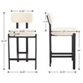 thumbnail image 3 of Dayalane 26" Modern Counter Stools Set of 2, Upholstered Chenille Bar Stools with Metal Legs, Curved Back Barstools for Kitchen Island, Home Pub,Dining Room, Beige, 3 of 9