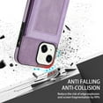 thumbnail image 5 of Feishell Wallet Case for iPhone 13, [RFID Blocking] Credit Card Holder Back Magnetic Buckle Luxury Premium PU Leather Purse Flip Kickstand Shockproof Cover For iPhone 13, Purple, 5 of 8
