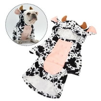 Raindrops Cow Dog Costume White Pet Outfit 1 Pack Cow Design Modeling Apparel