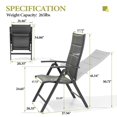 thumbnail image 3 of Crestlive Products Set of 2 Aluminum Chairs Outdoor Folding Dining Chairs, Gray, 3 of 8