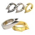 thumbnail image 1 of 4 Uds anillos de oreja de gato anillos de autodefensa interruptor de ventana para mujeres hombres al aire libre (Color aleatorio), 1 of 5