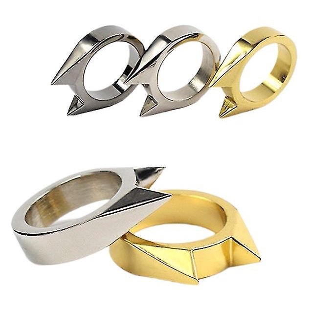 4 Uds anillos de oreja de gato anillos de autodefensa interruptor de ventana para mujeres hombres al aire libre (Color aleatorio)