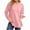 Pink, variant on HAiming Sweatshirt for Women Long Sleeve Crewneck Solid Color Side Split Fall Fashion Shirts Trendy Basic Tops