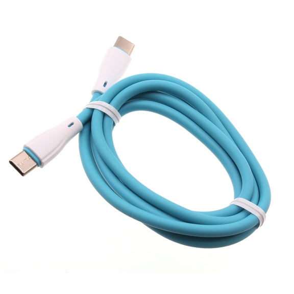 PD Fast Charger Cord 4ft USB-C Cable for Galaxy S21 FE 5G - Power Wire (Type-C to Type-C) Sync Blue Chord Compatible With Samsung Galaxy S21 FE 5G