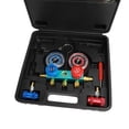 thumbnail image 5 of AQSQ R1234YF Dual Gauges Refrigerant Meter with 3 Color Hoses 2 Couplers Air Conditioning Aluminum Manifold Gauge Set, 5 of 6