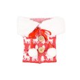 thumbnail image 1 of Ounissouiy Cubierta de botella de vino Pajarita Encaje Árbol de Navidad con cuello de comedor Ropa de botella de vino Rojo Gris Bolsa de Kits de decoración para fiestas Rojo, 1 of 6