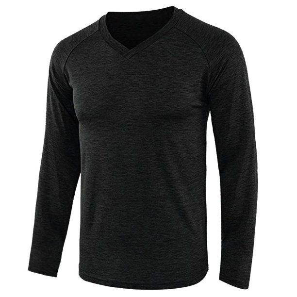 pstuiky camisa de manga larga para hombre, Blusa de moda para hombre, camiseta de manga larga con cuello en V camisetas de hombre l