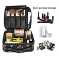 thumbnail image 2 of FORMRS Travel Makeup Bag Large Capacity Train Case Cosmetic Organizer with Adjustable Dividers, Blue Art Pattern, 2 of 8