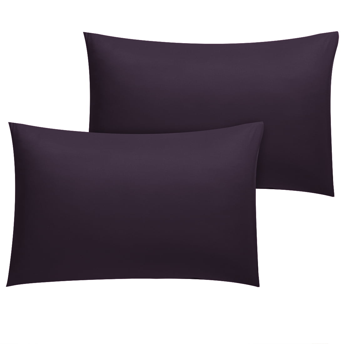Unique Bargains 2 Pack 1800 Series Microfiber Pillowcases Eggplant