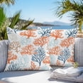 thumbnail image 4 of Summer Ocean Outdoor Pillow Covers Pack of 2 Orange Teal Blue Coral Coastal Nautical Waterproof Throw Pillow Covers Decorative Cushion Cases for Patio Garden Tent Balcony Couch 24x24 inch, 4 of 8