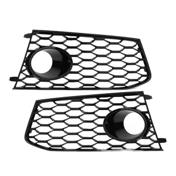 HONEYCOMB Glossy Black Car Fog Light Grill Cover For A-U-D-I A7 2014 2015 2016 2017 2018 S7 RS7 Front Bumper Lamp Grille 4G8807681G