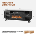 thumbnail image 4 of LazySunsets Mid Century Modern Fireplace TV Stand with 36 Inch Electric Fireplace LED Lights Fits TVs up to 80 Inch Wood Media Console with Slatted Sliding Doors for Living Room,Black, 4 of 8