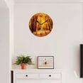 thumbnail image 4 of 12 Inch Wall Clock Battery Operated Silent Clock Decorative for Office, Kitchen, Outdoor, Living Room，Autumn Leaves Road Exquisite, 4 of 4