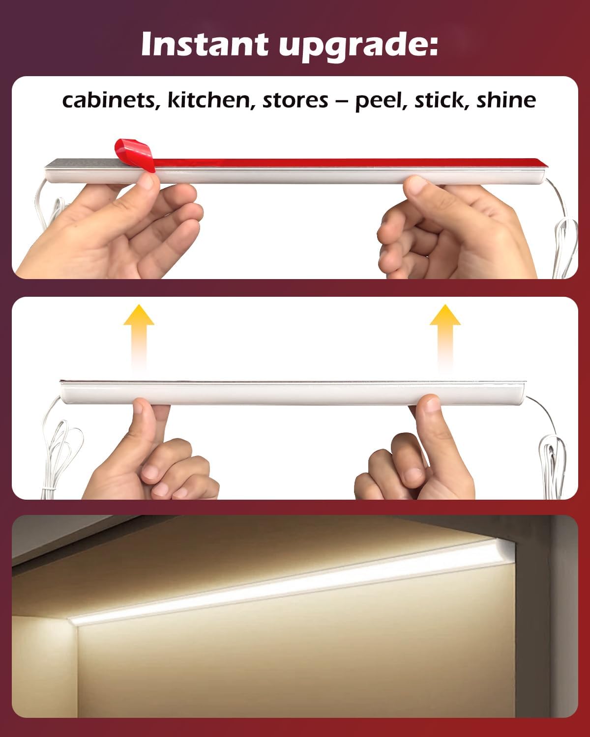 Cefrank V-Shape Under Cupboard Lighting – 8-Pack 30cm Rigid LED Bars ,6000K White