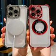 thumbnail image 6 of for iPhone 14 Pro Max Magnetic Transparent Case,Luxury Bling Four Corners Shockproof Military-Grade Protection with Camera Lens Protector MagSafe Clear Plating Cover for Women Men-Gray, 6 of 13