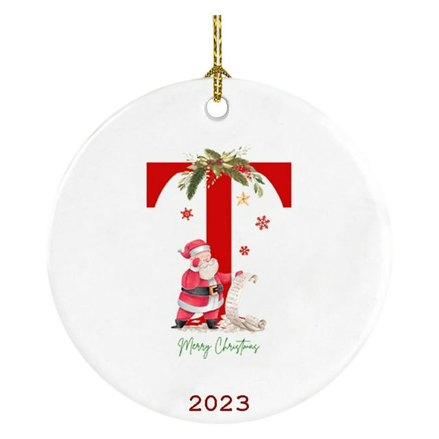 Decoraciones de Navidad Al Aire Libre Decoración Del Árbol de Navidad Colgante Personalizado Navidad 26 Carta Decoración, Decoración Del Árbol de Navidad Regalo de Navidad Decoraciones Del Árbol de Na