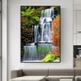 thumbnail image 4 of Pintura en lienzo de paisaje con cascada natural, carteles e impresiones de árboles verdes y bosques, arte de pared para sala de estar, decoración del hogar, sin marco, 4 of 5