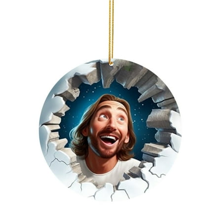 

Small Hanging Chandelier Beads One Hole 5mm Christmas Tree Decoration Christmas Flat Decoration Home Decoration Pendant Christmas Interesting Round Pendant 1pc