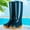 Green, variant on OKBOP Pull-On rain boots for women waterproof Hunting Knee-High Women's Rubber Boots Waterproof Flat Heel