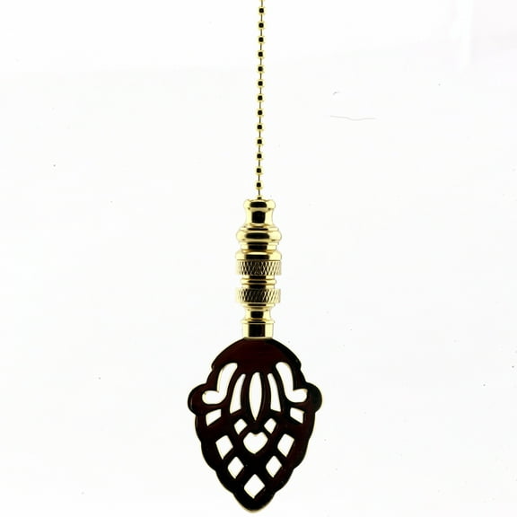 Polished Brass Acorn Silhouette Fan Pull 3"h