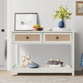 PHOYAL Boho Console Tables with Drawers Storage, 2 Tier Modern Narrow ...