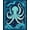 Navy Blue Turquoise, Pattern 1, variant on ODIKA Navy Nautical Symmetrical Octopus Tentacle Wave Border Animals Non-Slip Chair-Friendly Floor for Dining Room, Under Table, Office