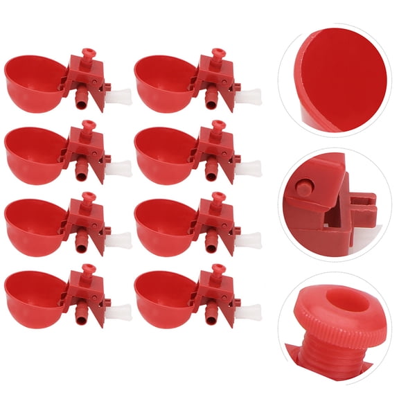 Baluue 12Pack Bird Water Bottle Drinker Plastic Round For Bird Breeders