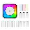 thumbnail image 1 of Riwcyla Thermal Printer Multifunction Portable Sticker Maker with Light Instant Photo Inkless Printing Support BT Connection for Smartphone with 9 Thermal Paper Roll 57mm + 5 Self,Adhesive Paper R, 1 of 6