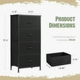 thumbnail image 2 of CONCETTA 4 Fabric Drawers Nightstand, Bed Side Furniture End Table for Closet, Entryway, Dorm, Black, 2 of 8