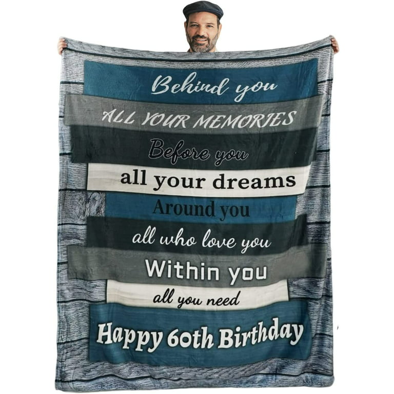 Happy 60th Birthday Gifts for Women Men Blanket 1962 60th Birthday