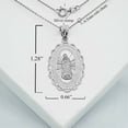 thumbnail image 3 of Sterling Silver Our Lady Of Guadalupe Oval Medallion Pendant Necklace, 18" Chain, 3 of 3