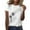 White, variant on Tops for Women Short Sleeve Round Neck Print Out Blouse T-Shirt Black S