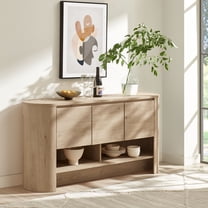 Modway Duval 62 Inch Oval Sideboard in Light Oak