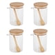 thumbnail image 1 of 4X Frasco de Vidrio para Almacenamiento de Alimentos Contenedor de Bote Sellado Transparente con Tapa Y Cuchara para Té Suelto, Sal, AzúCar, Café, Grano de Conservación, 1 of 8