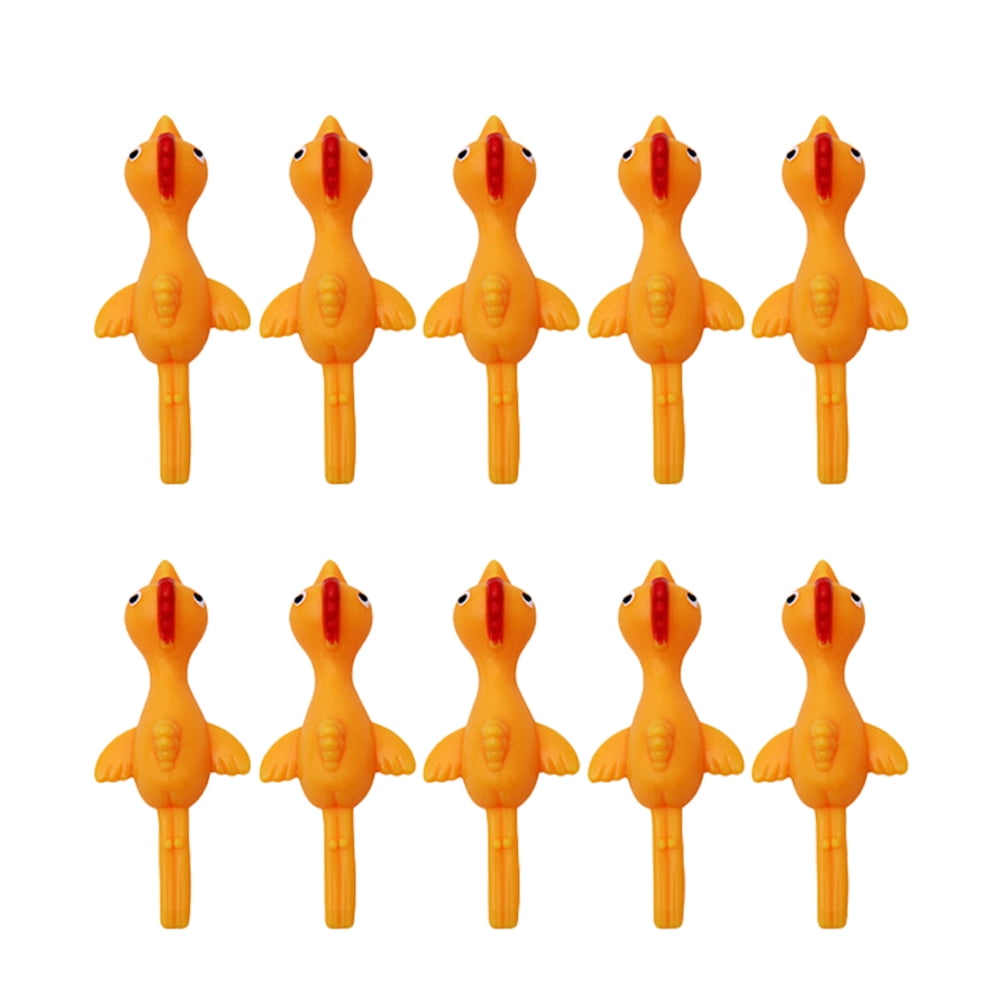 NUOLUX 10pcs Catapult Chicken Toys Creative Flying Turkey Slingshot