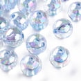 thumbnail image 1 of Transparent Acrylic Beads AB Color Plated Round Cornflower Blue 16x15mm Hole: 2.8mm about 220pcs/500g, 1 of 6