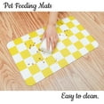 thumbnail image 5 of Checkered Dog Feeding Mat, Absorbent Mats for Dog Food and Water Bowl, Dispenser, Retro Aesthetic Navy Blue Checkerboard Pet Placemat for Dogs, Cats, Puppy, 16" X 24”, 5 of 6