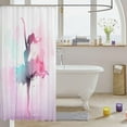 thumbnail image 3 of Ballerina Girl Shower Curtain Blue Pink Watercolor Bathroom Shower Curtain Set for Kids Adult Dance Art Bath Curtain Watercolor Waterproof Curtains Room Decor 72 x 72 Inch, 3 of 6