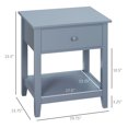 thumbnail image 3 of HomCom Modern Style Bedside End Table with Drawer and Storage Shelf for Bedroom, or Living Room, Gray, 3 of 8
