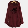 thumbnail image 2 of Abrigo de Piel Sintética Para Mujer, Blusa Con Botones A La Moda, Tops de Felpa Con Capucha Y Bolsillo, Tops Sueltos de Invierno Odeerbi ODB183021, 2 of 6