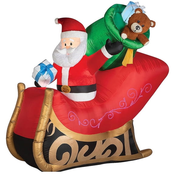Airblown Mix Santa Sleigh Christmas 77" Inflatable Outdoor Yard Decoration