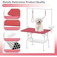 thumbnail image 3 of imerelez 36''Large Dog Grooming Table, Foldable Pet Station at Home, Dog Grooming Table,Adjustable Cat Drying Desktop with Arms, Nooses, Mesh Tray (36Inch Pet Grooming Table Pink), 3 of 8
