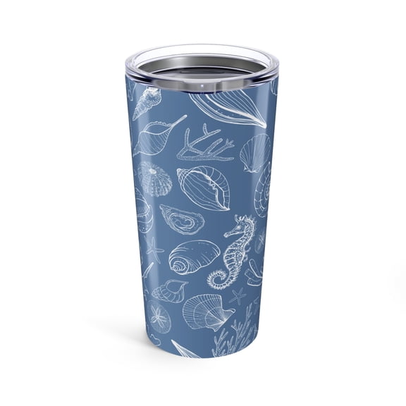 Coastal Seashells 20 oz Stainless Steel Travel Tumbler Double-Wall Insulated with Lid