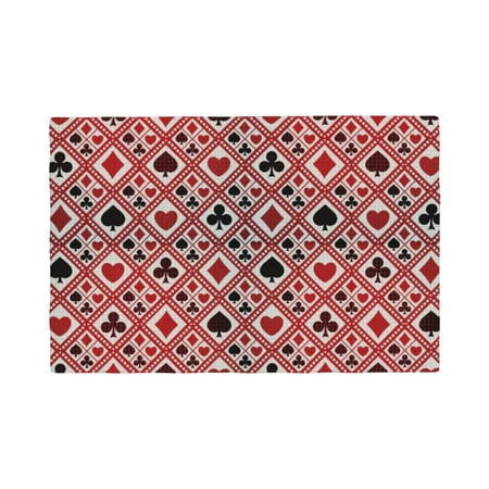 

Placemats Set of 4 Poker Heat Resistant Non - Slip Place mats Waterproof table mat for Kitchen Dining-4片装