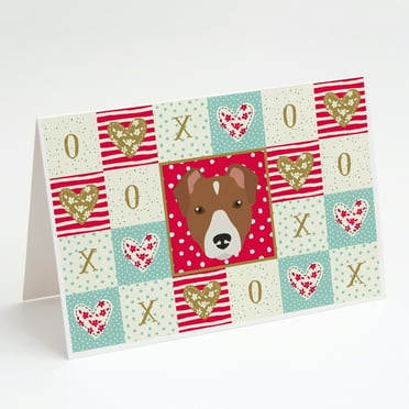 Caroline's Treasures Rat Terrier Love Greeting Cards with Envelopes, 5" x 7" (8 Count)